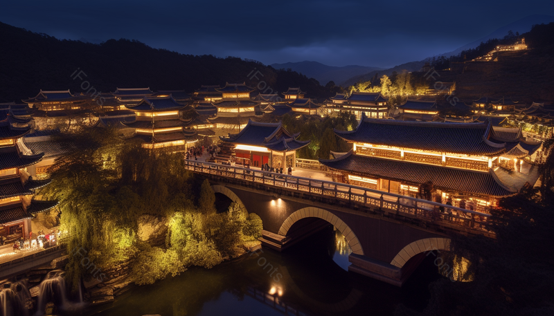 壮阔旅游景点古镇美景夜景,高清,摄影图,摄影图片,图片大全,摄影图免费下载